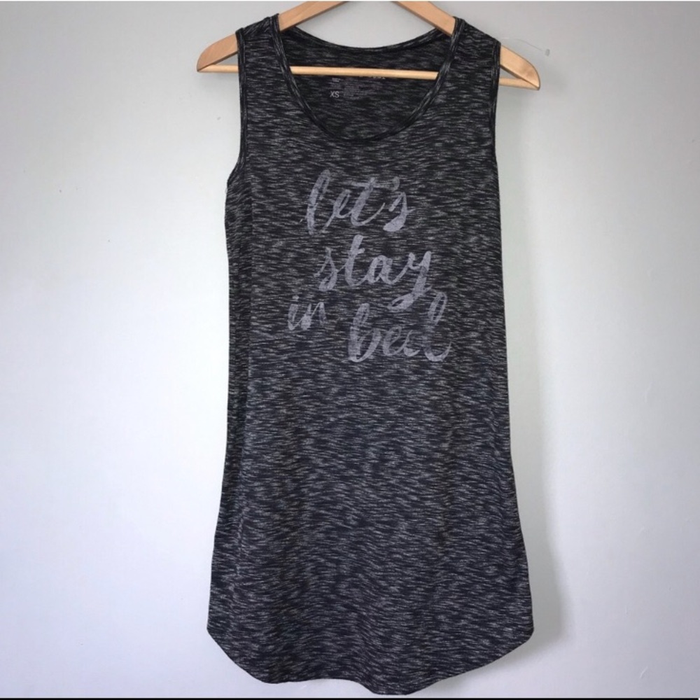 Gray Sleeveless Pajama Top / Dress Let's Stay in Bed